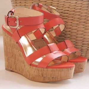 ✨Host Pick ✨ Coach “Charla” Pink Cork Wedge Sandals - Size 8